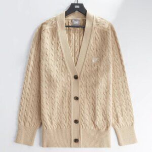 Kith Women Roman Cable Knit Cardigan Sweater 'Birch' Tan - Excellent Condition